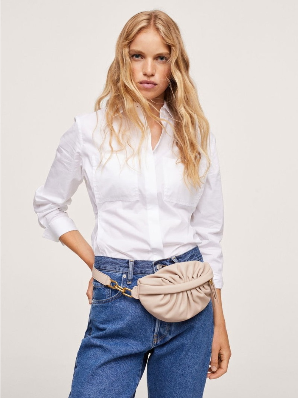 Mng Mango Ruched Detail Waist Bag